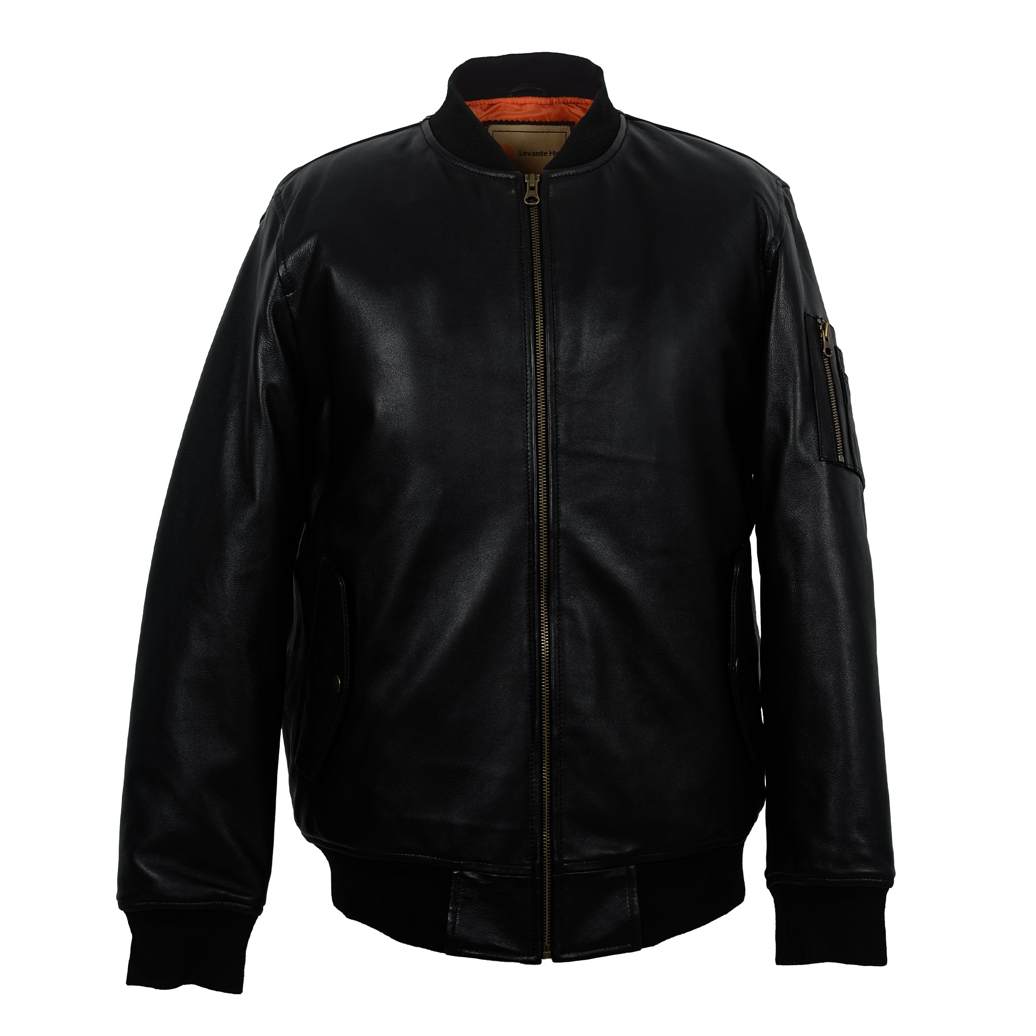 Black Classic Sheep Leather Bomber Jacket – Levante Hub