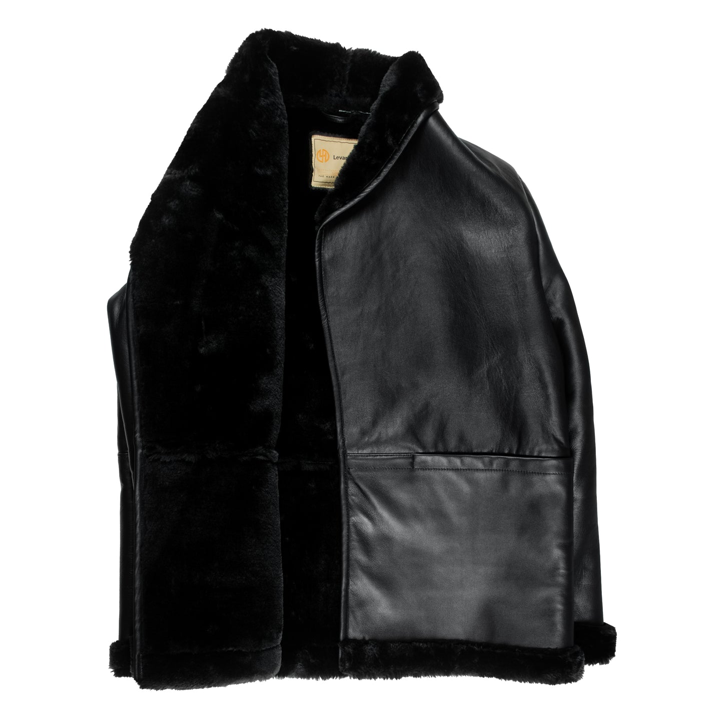 Close up of LambEdge Shearling-Lined Lambskin Jacket