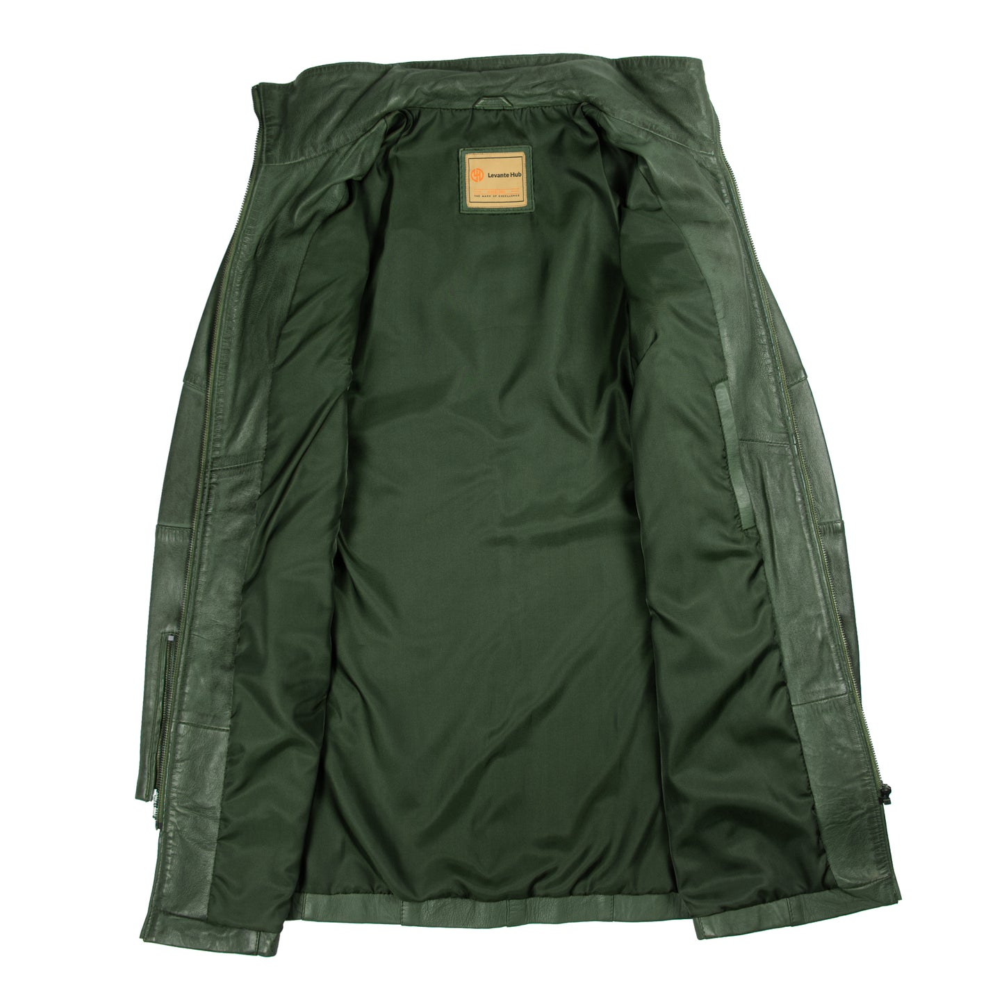 Emerald Green Leather Trench Coat for Women – Stylish Genuine Leather Jacket