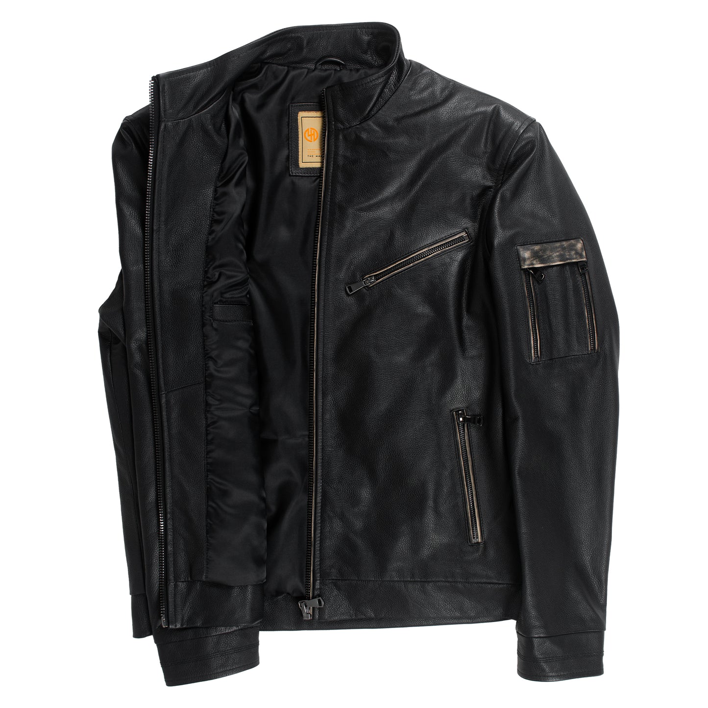 Inner view of Classic Cowhide Leather Jacket – Air Force Edition